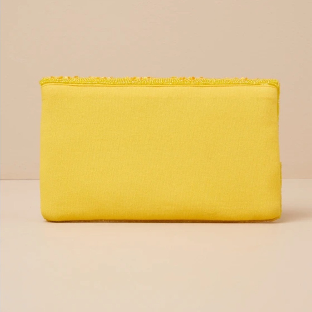 Lulus Exclusive Presence Yellow Beaded Floral Clutch - Size One Size - Picture 5 of 7